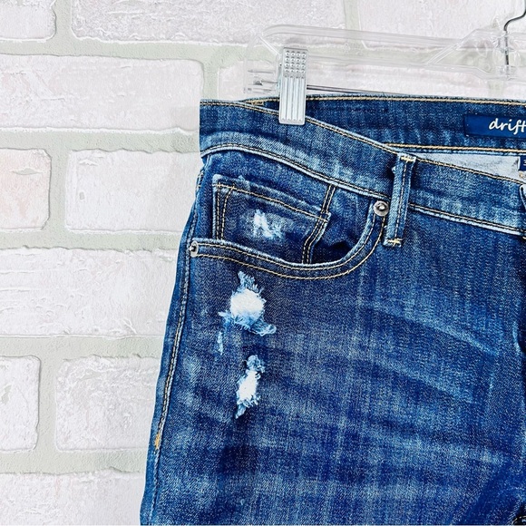 DRIFTWOOD Dark Blue Distressed Skinny Jeans Size 30 - Picture 7 of 9